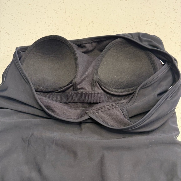 Time and Tru One Shoulder Ruched One Piece Swimsuit Women’s Medium 8-10 Black - Picture 5 of 6